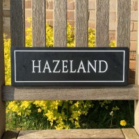 Slate House Sign Address Plaque with Border 300 x 100 mm